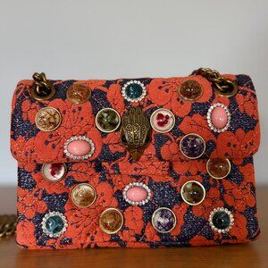 Kurt Geiger the kensington embellished floral metallic bag